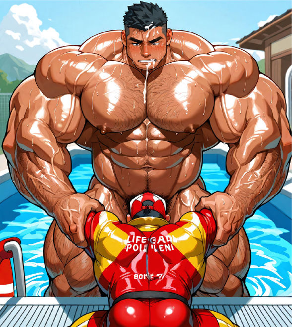 ガチムチ・マッチョ・ガチポチャゲイCG集64-ライフセーバー - サンプル画像 6