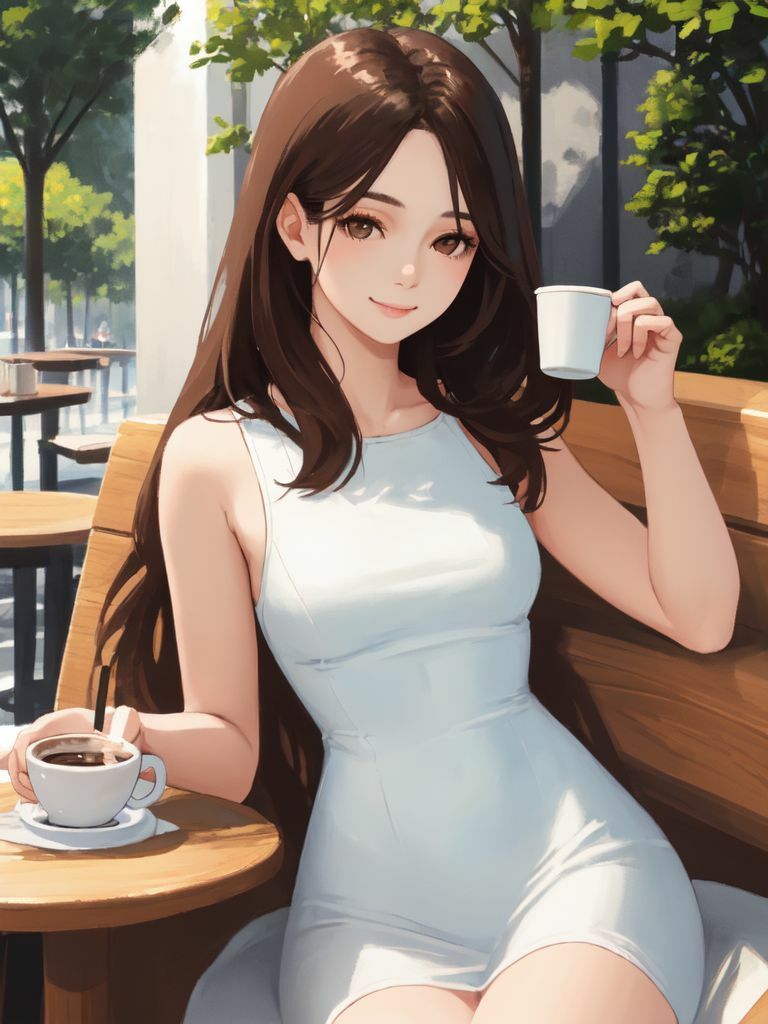 【273枚大容量】癒しのカフェタイムAI美女素材集 - サンプル画像 1