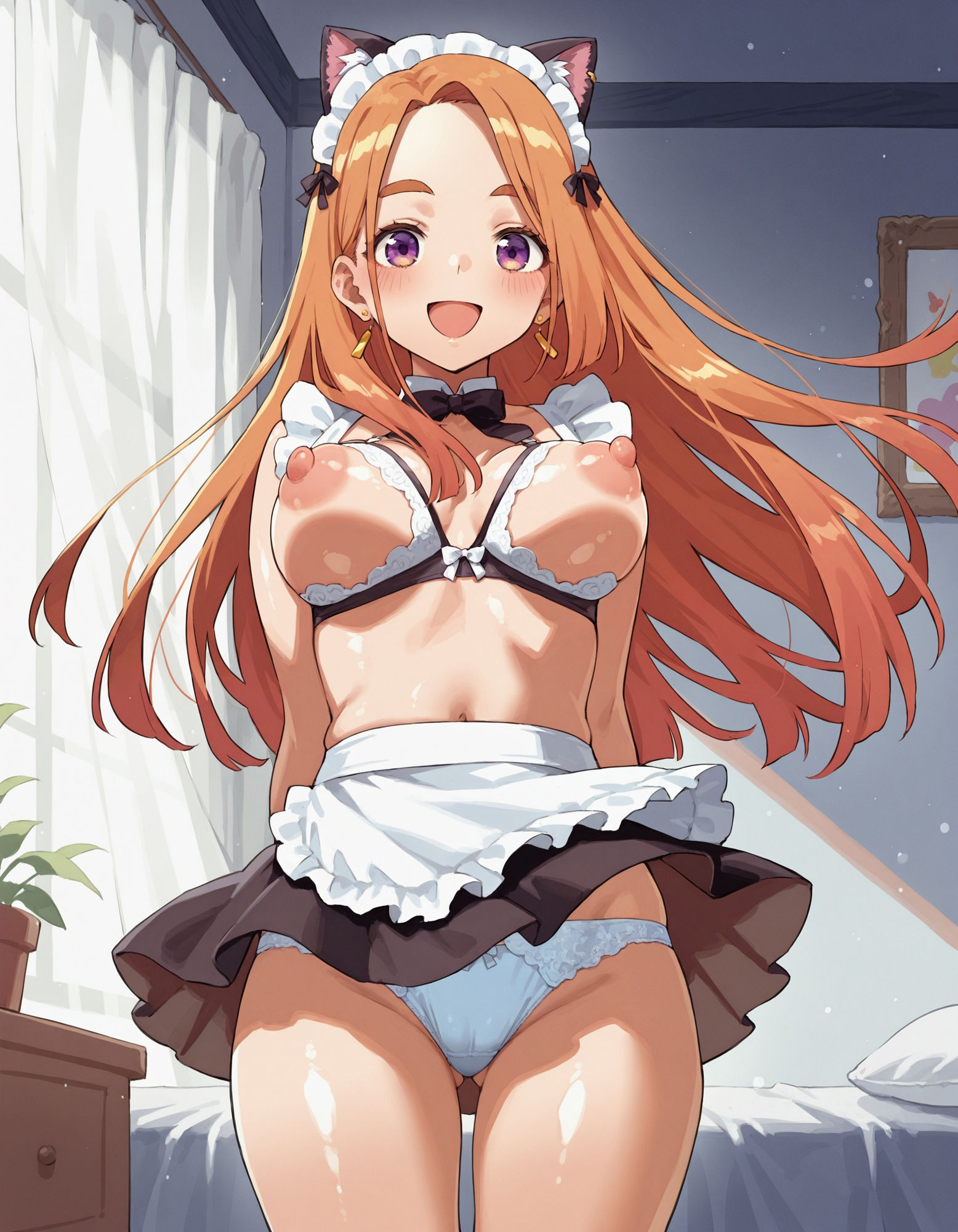 紫〇寺万里のパンチラ〜えちえちメイド服編〜 - サンプル画像 6