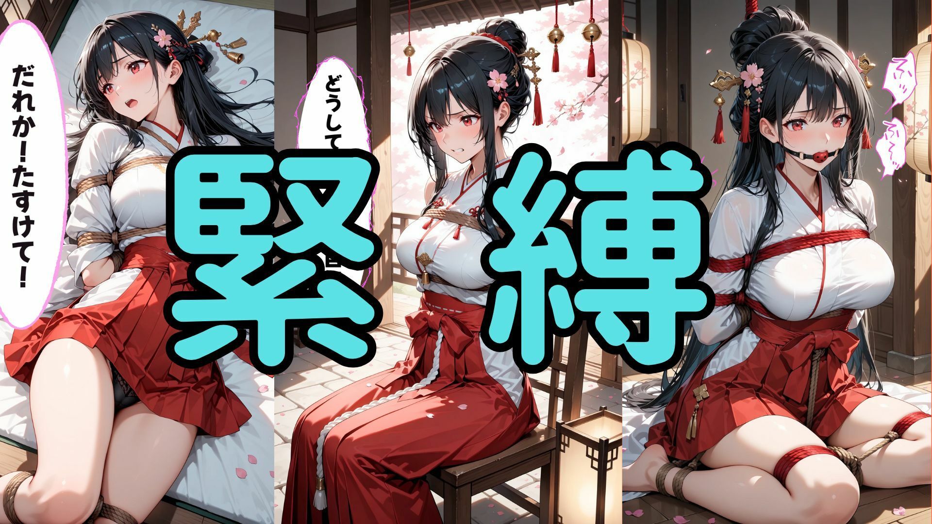 神域に囚われた黒髪巫女 〜縄に乱れる夜、背徳の神殿〜 - サンプル画像 1