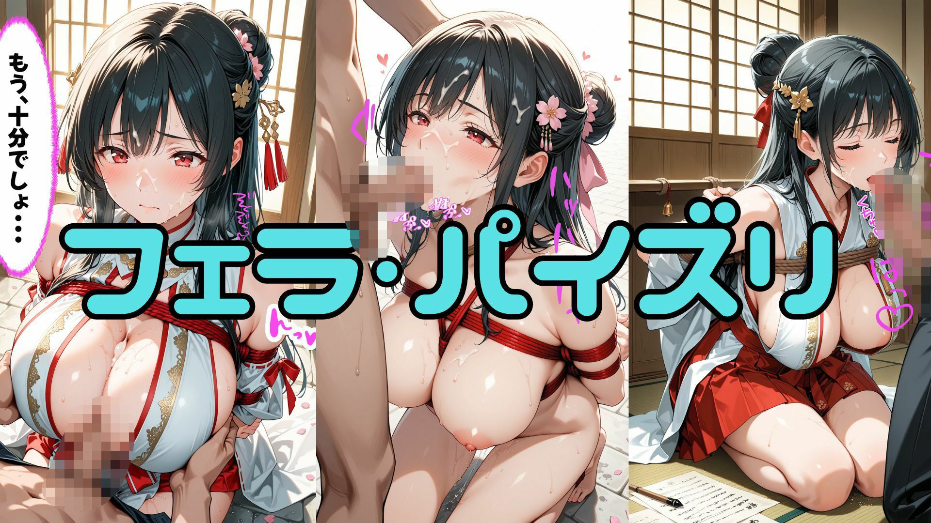 神域に囚われた黒髪巫女 〜縄に乱れる夜、背徳の神殿〜 - サンプル画像 6