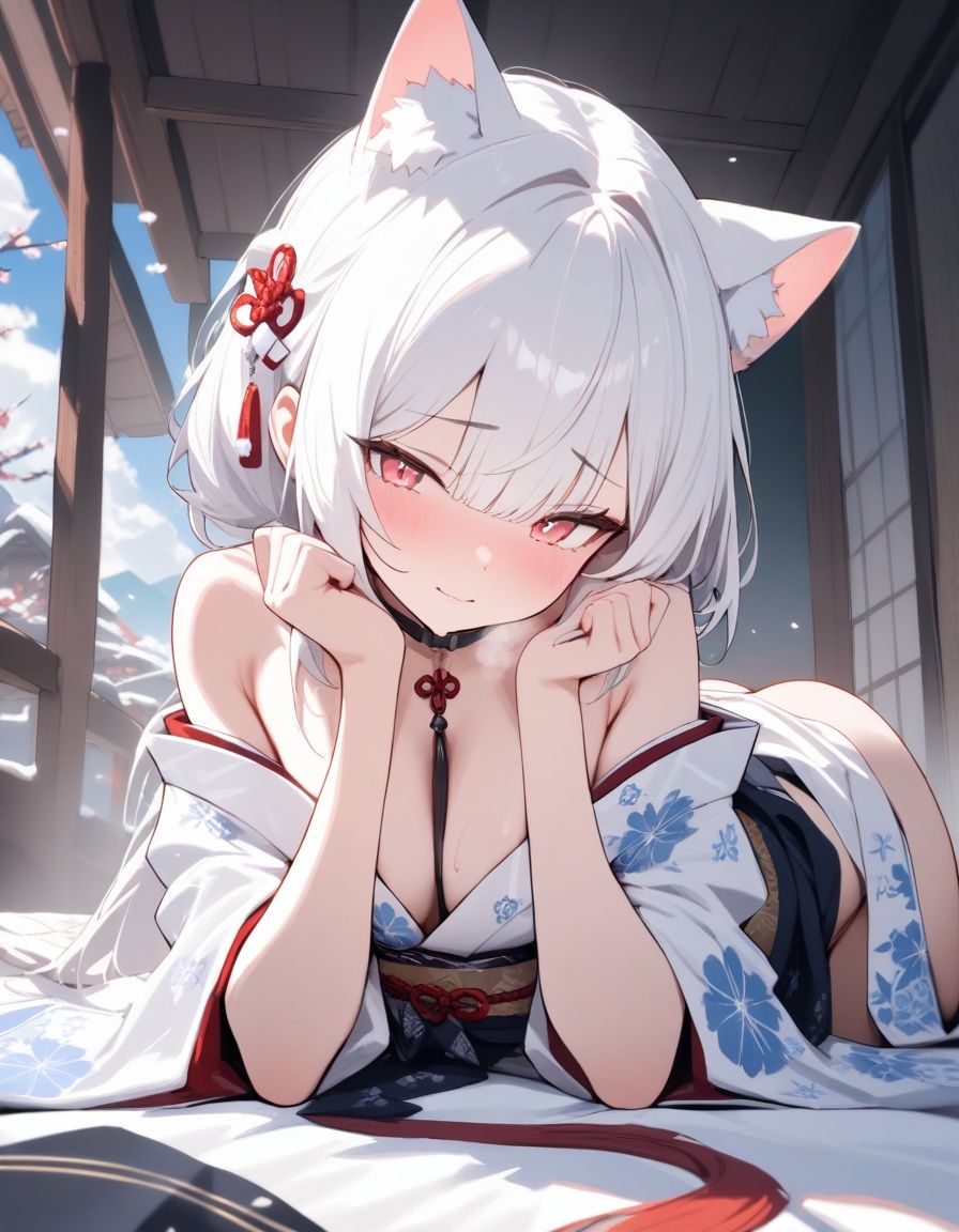 宵猫庵絵巻 〜白猫編〜 - サンプル画像 3