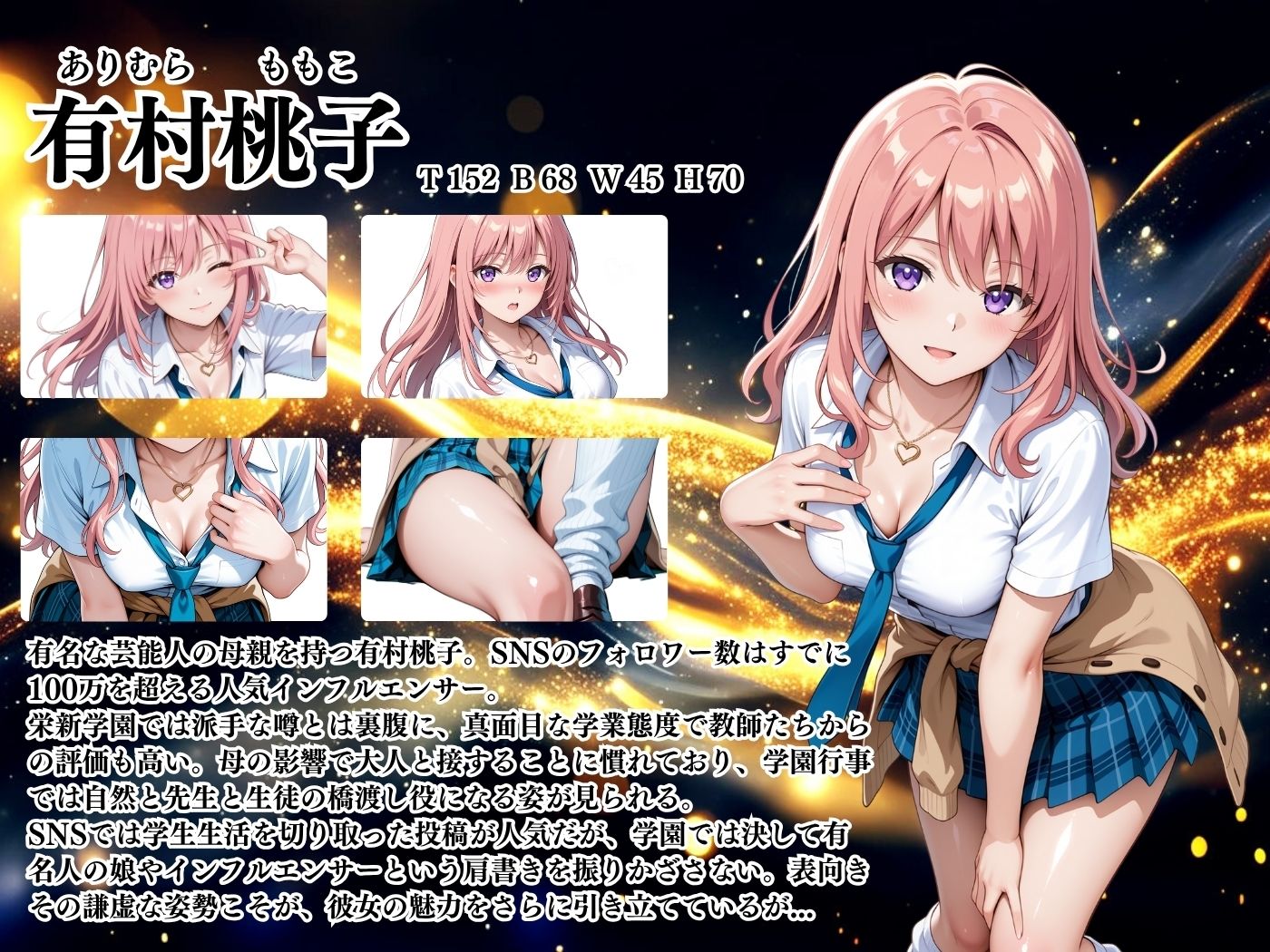 【4Kイラスト】1万3000人の生徒を抱いた校長による有村桃子への性指導（七夕祭り編） - サンプル画像 2