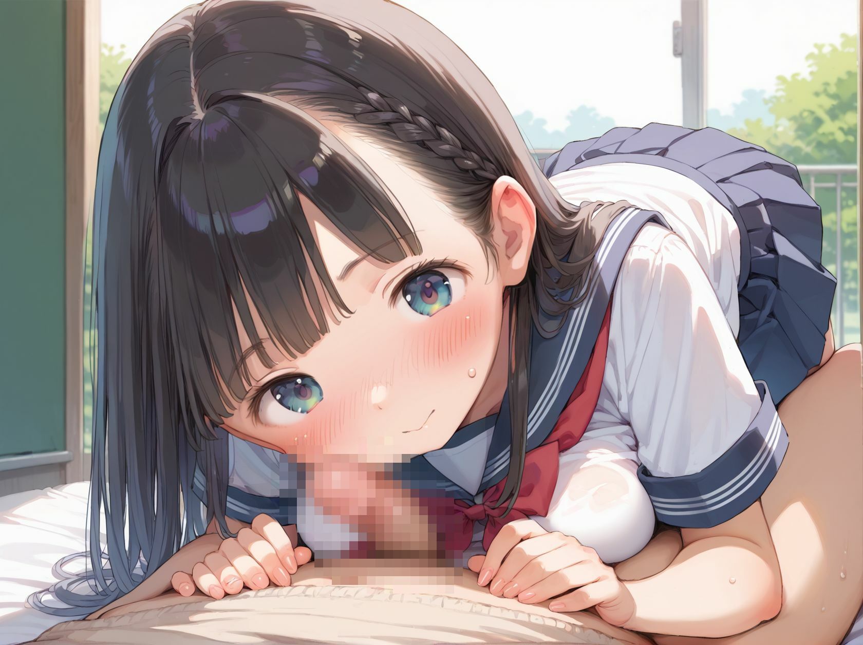 黒髪清楚系女子校生が保健体育で子作り実習 - サンプル画像 5