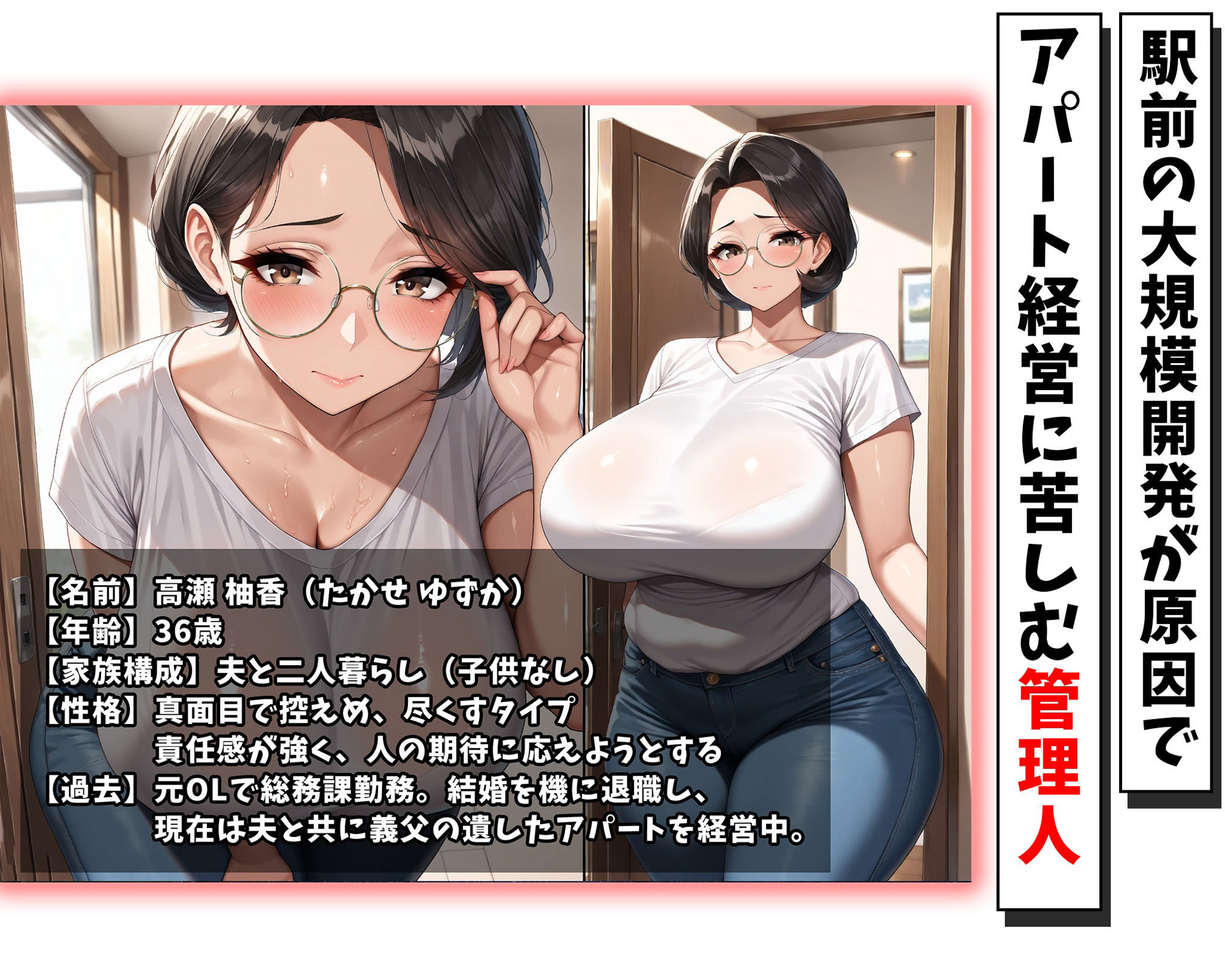 高瀬柚香（36歳）人妻管理人のご奉仕管理記録 〜空室対策、始めました〜 - サンプル画像 1