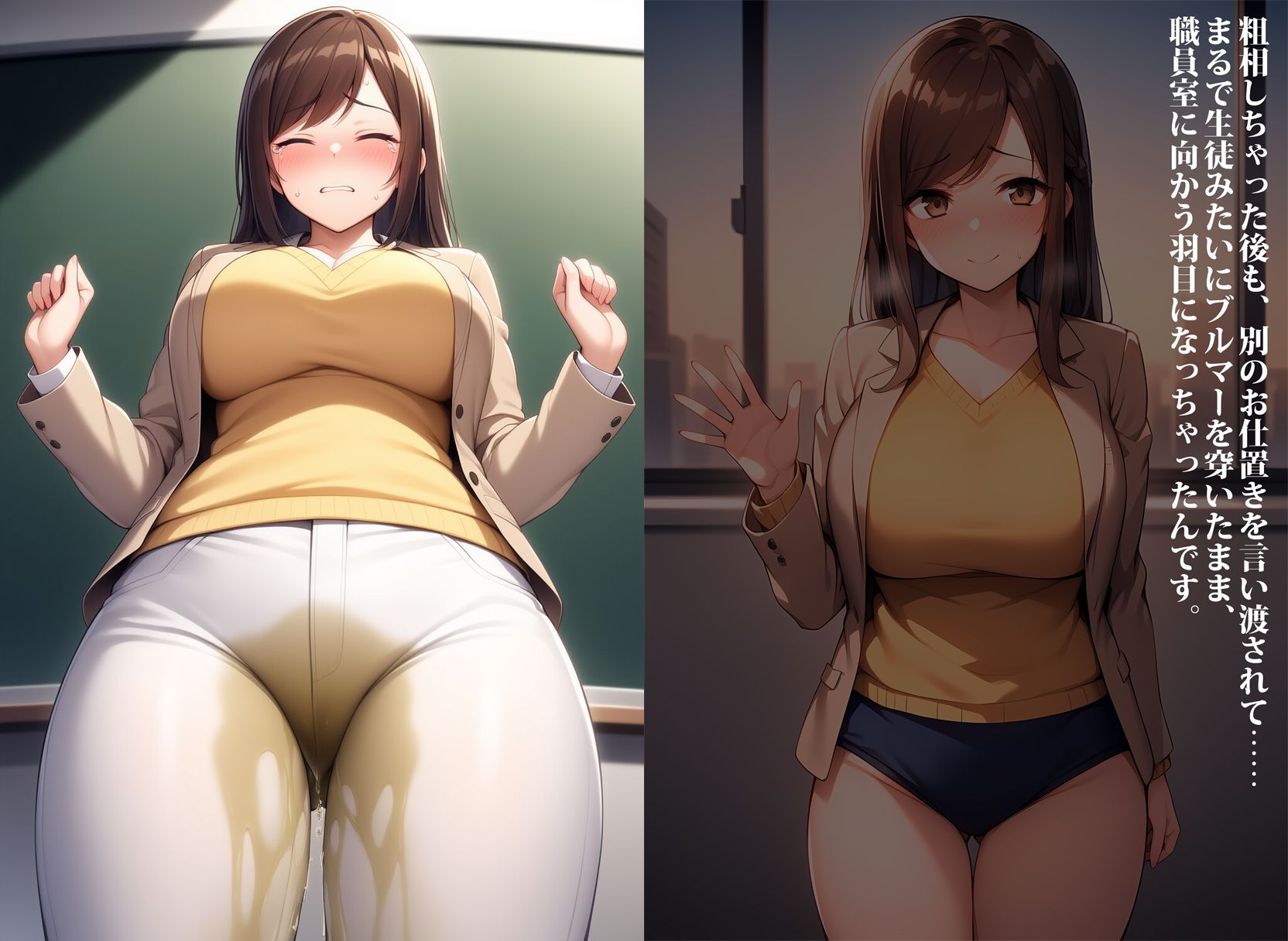 お漏らしプレイでマゾ開発させられる女教師 - サンプル画像 7