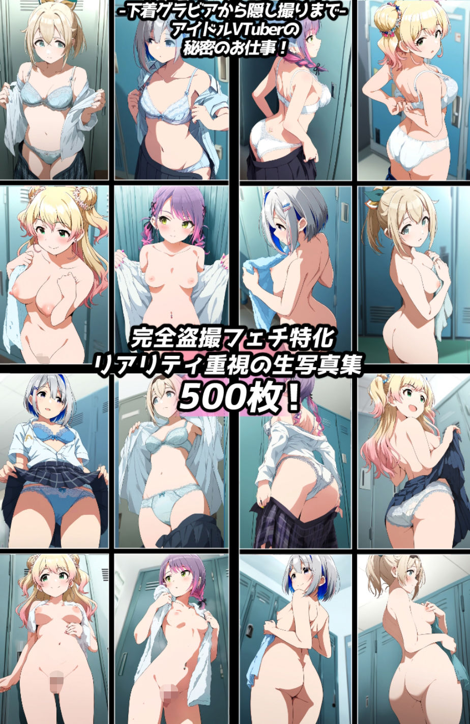 盗撮＆下着フェチ特化 2020年代アニメ作画特集 アイドルVTUBERの個人お着替え撮影編 その4 -500枚を撮影- - サンプル画像 3
