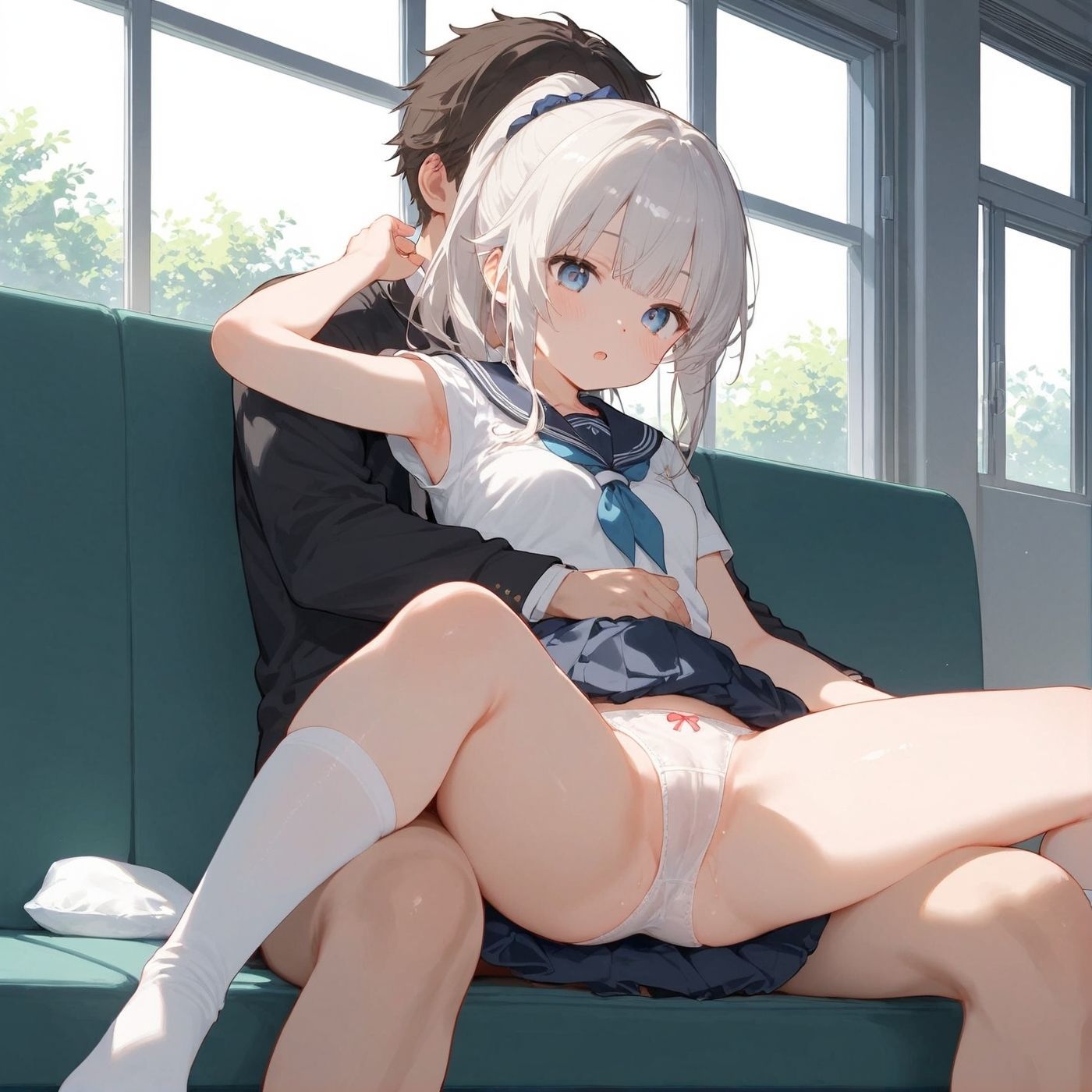 ビッチ用レ●プ車両！乗ったら終点まで乗り継ぎまくってください【制服美少女の厳選CG200枚収録】 - サンプル画像 3