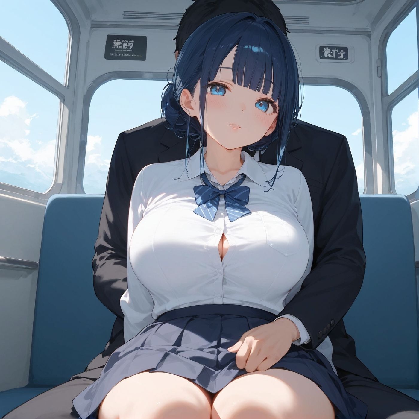 ビッチ用レ●プ車両！乗ったら終点まで乗り継ぎまくってください【制服美少女の厳選CG200枚収録】 - サンプル画像 7