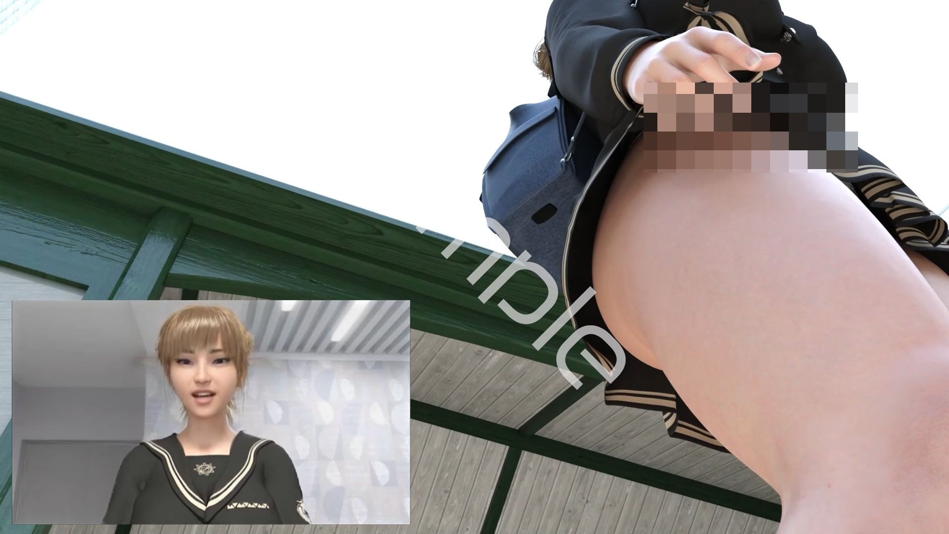 【▲100●100】生徒会長 一ノ瀬廻里・県警からの事情聴取で、自らの盗撮被害動画の確認を強いられる:Vol.R009『早朝の駅でのスカート内逆さ撮り被害（純白Tバックパンティ・パンチラ動画と顔とを同時撮影の変態行為）』 - サンプル画像 3