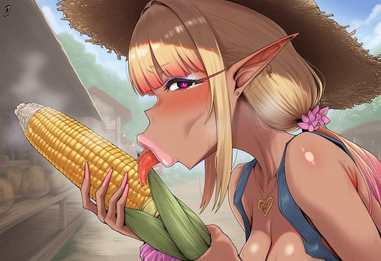 【疑似フェラ】豊穣エルフの収穫祭 - サンプル画像 1