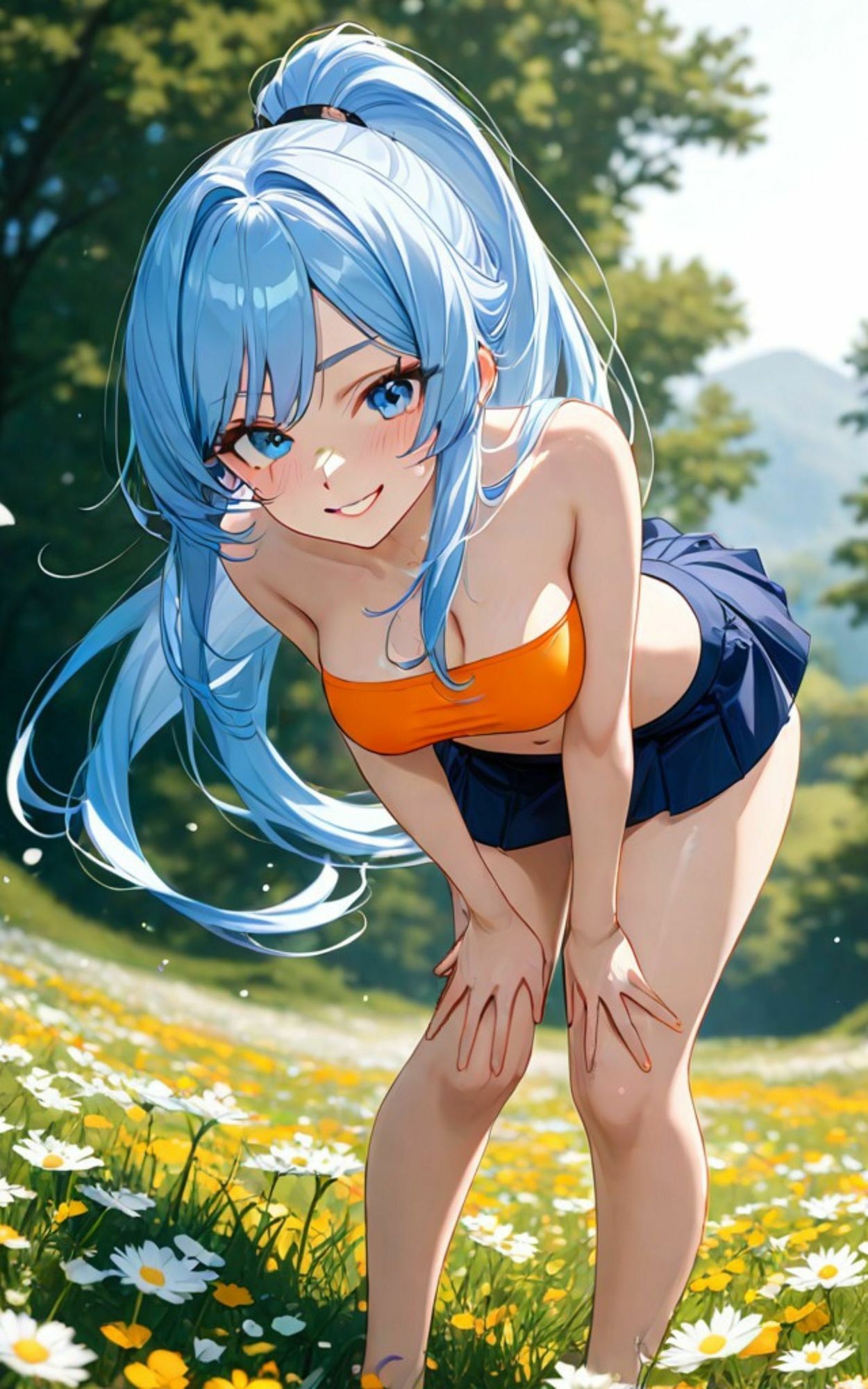 活発お姉さんの恥じらい＜AI美女イラスト集＞ - サンプル画像 2