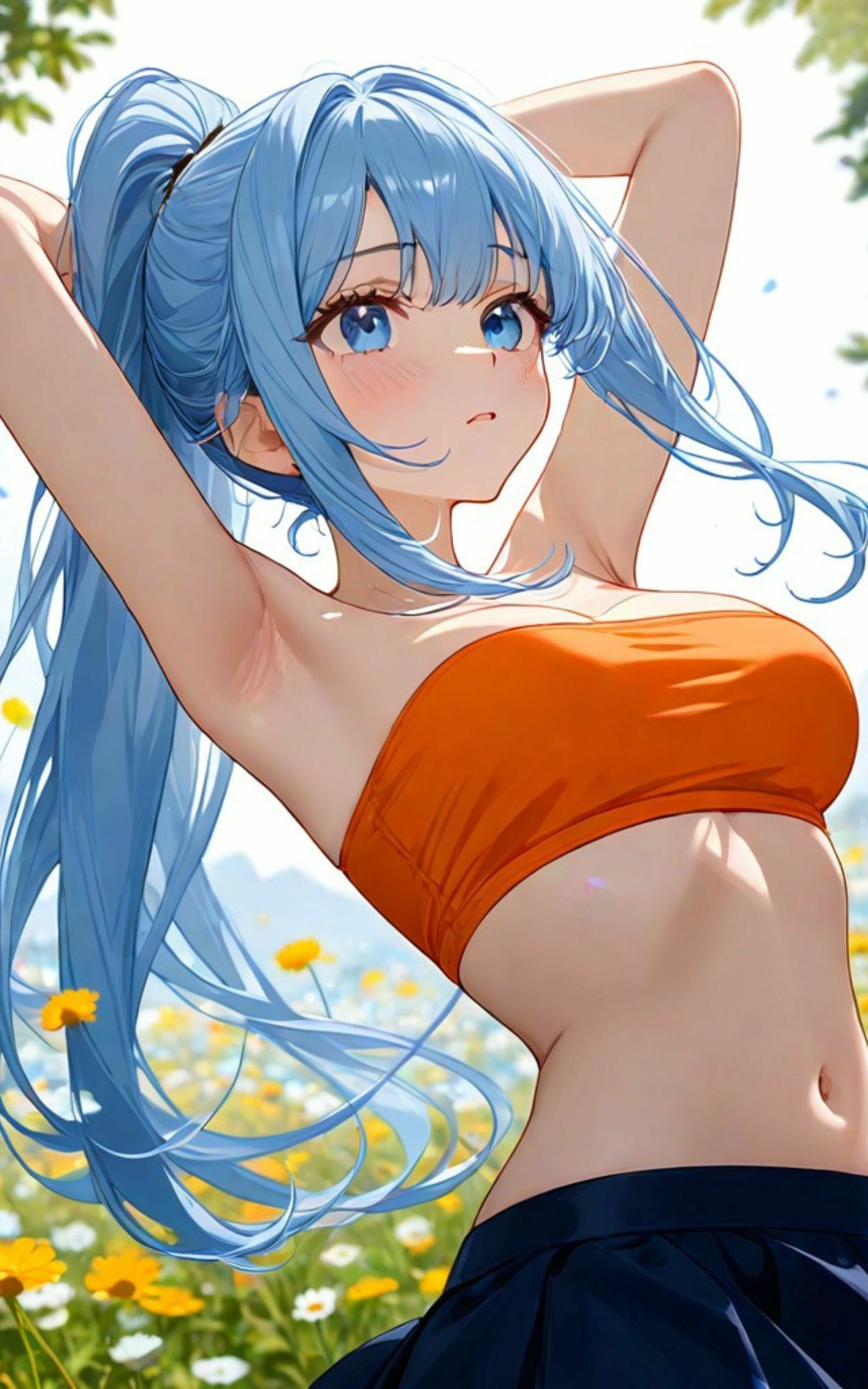 活発お姉さんの恥じらい＜AI美女イラスト集＞ - サンプル画像 3