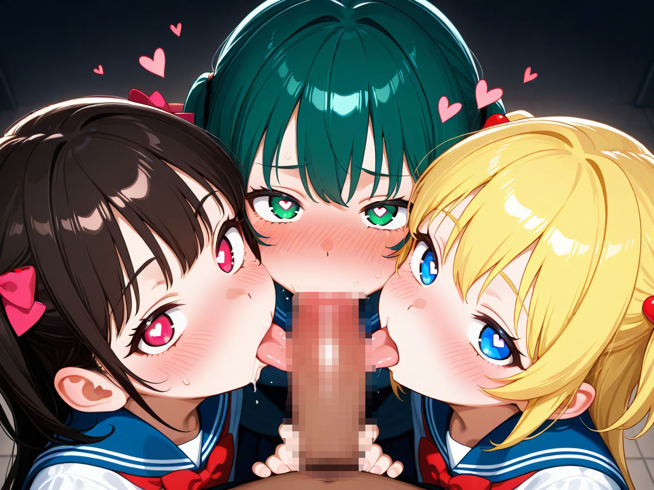 路上で制服JK達が俺のチンポをしゃぶりにきた！130枚 - サンプル画像 5