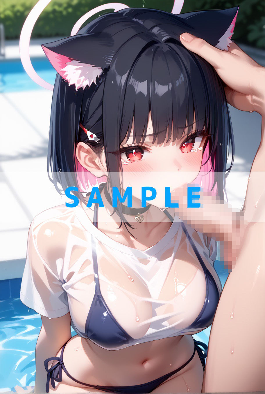 濡れT水着がエロすぎた（ハート）ブルー〇ーカイブver - サンプル画像 3