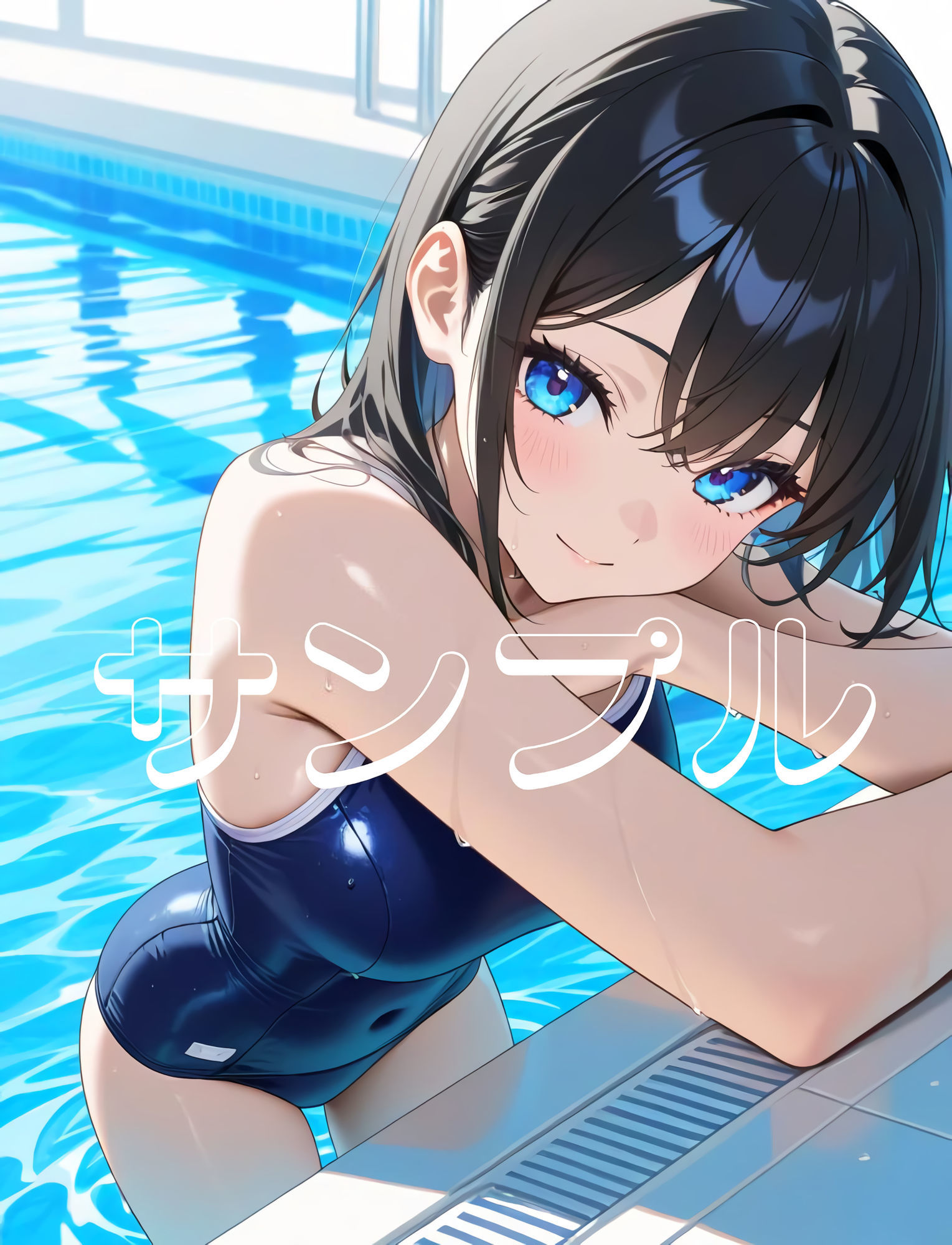 かわいい女の子の絵  3巻  スクール水着の美少女 - サンプル画像 1