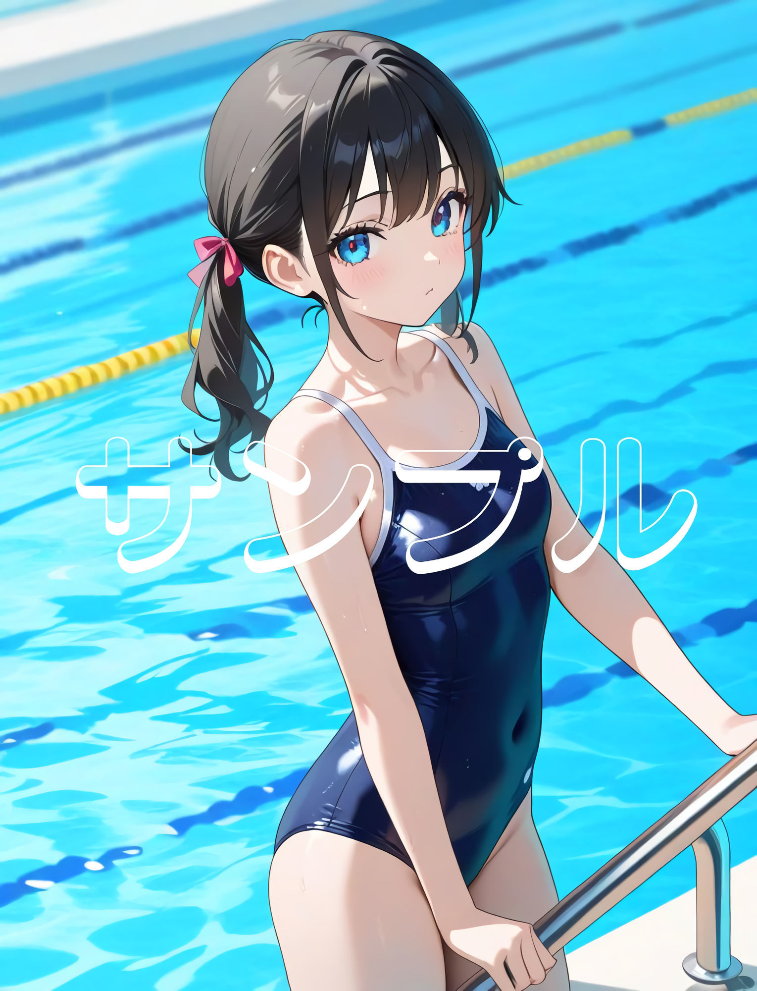 かわいい女の子の絵  3巻  スクール水着の美少女 - サンプル画像 2