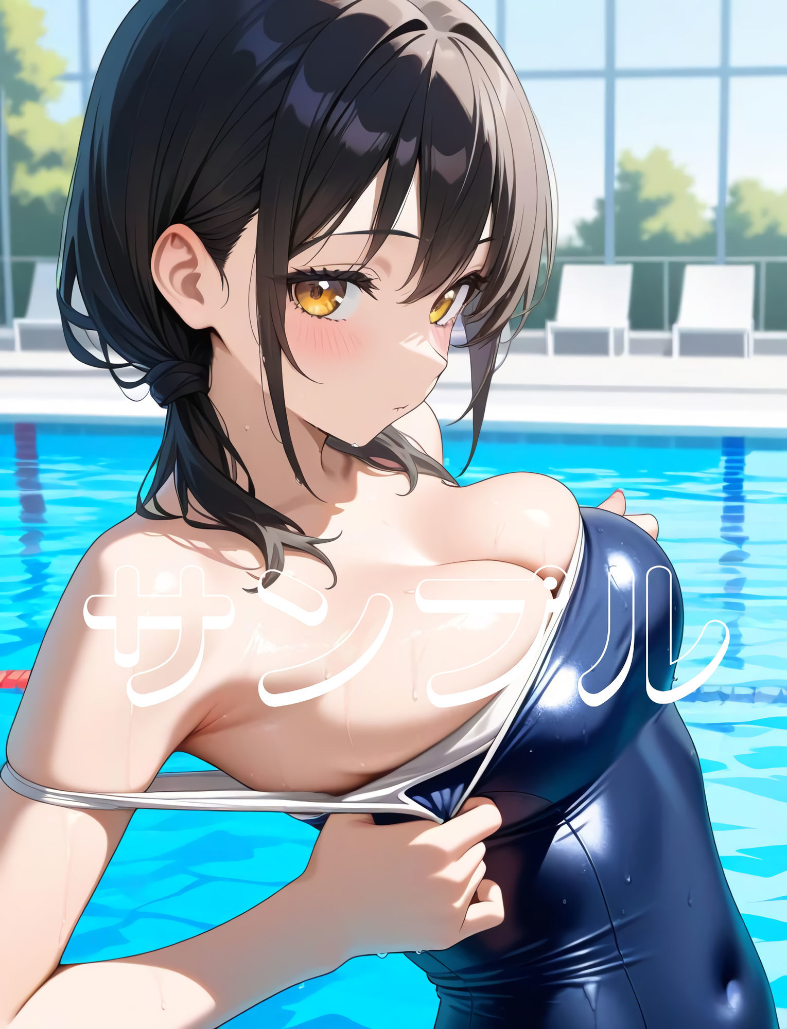 かわいい女の子の絵  3巻  スクール水着の美少女 - サンプル画像 10