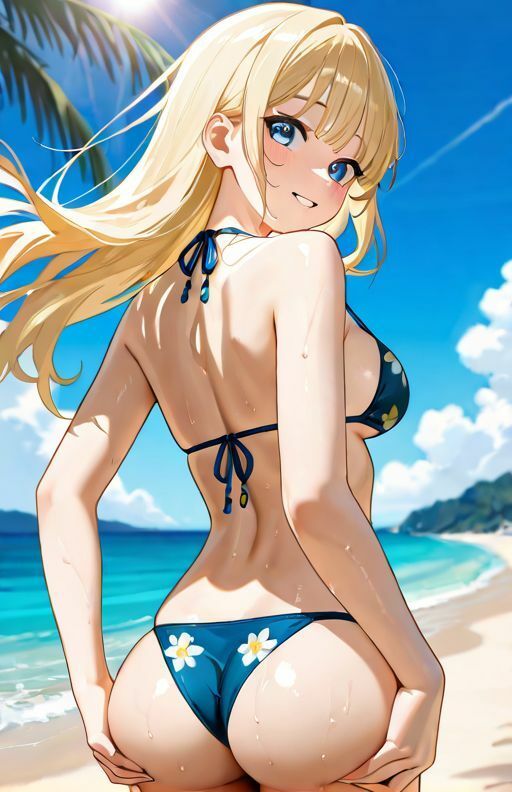 童顔ギャル★を海に連れてスリル満点H - サンプル画像 1