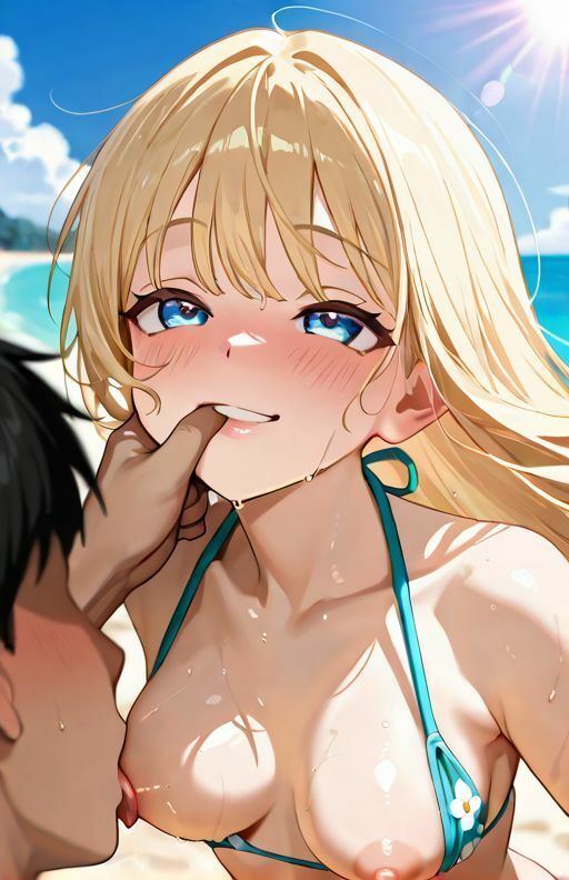 童顔ギャル★を海に連れてスリル満点H - サンプル画像 3