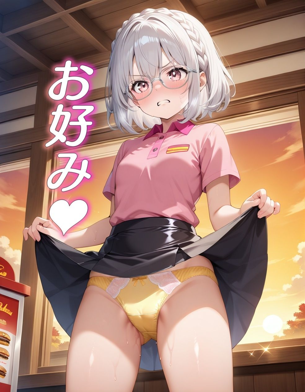 嫌な顔でパンツ見せてくるファストフード店員 - サンプル画像 7