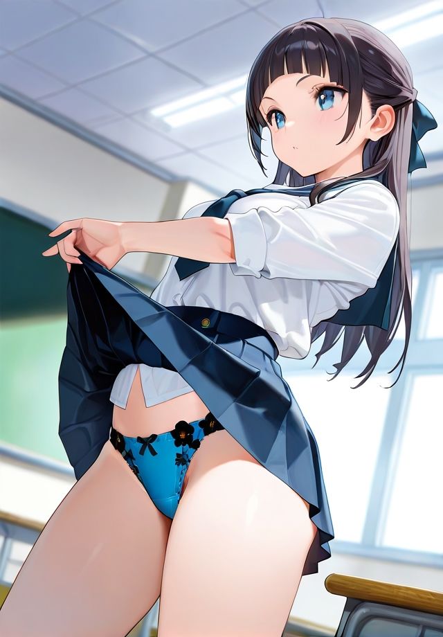スカートまくり上げ  パンティ丸見え - サンプル画像 6