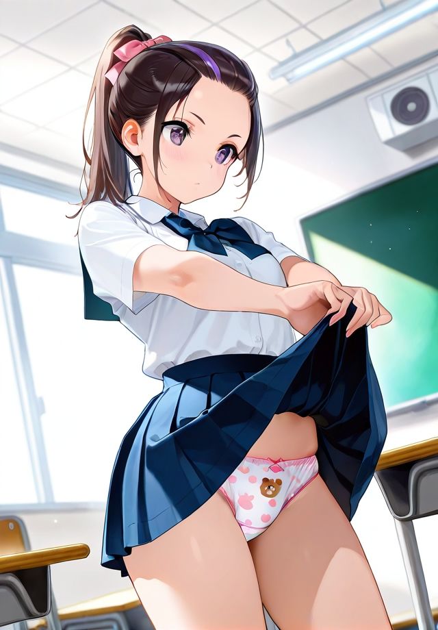 スカートまくり上げ  パンティ丸見え - サンプル画像 7