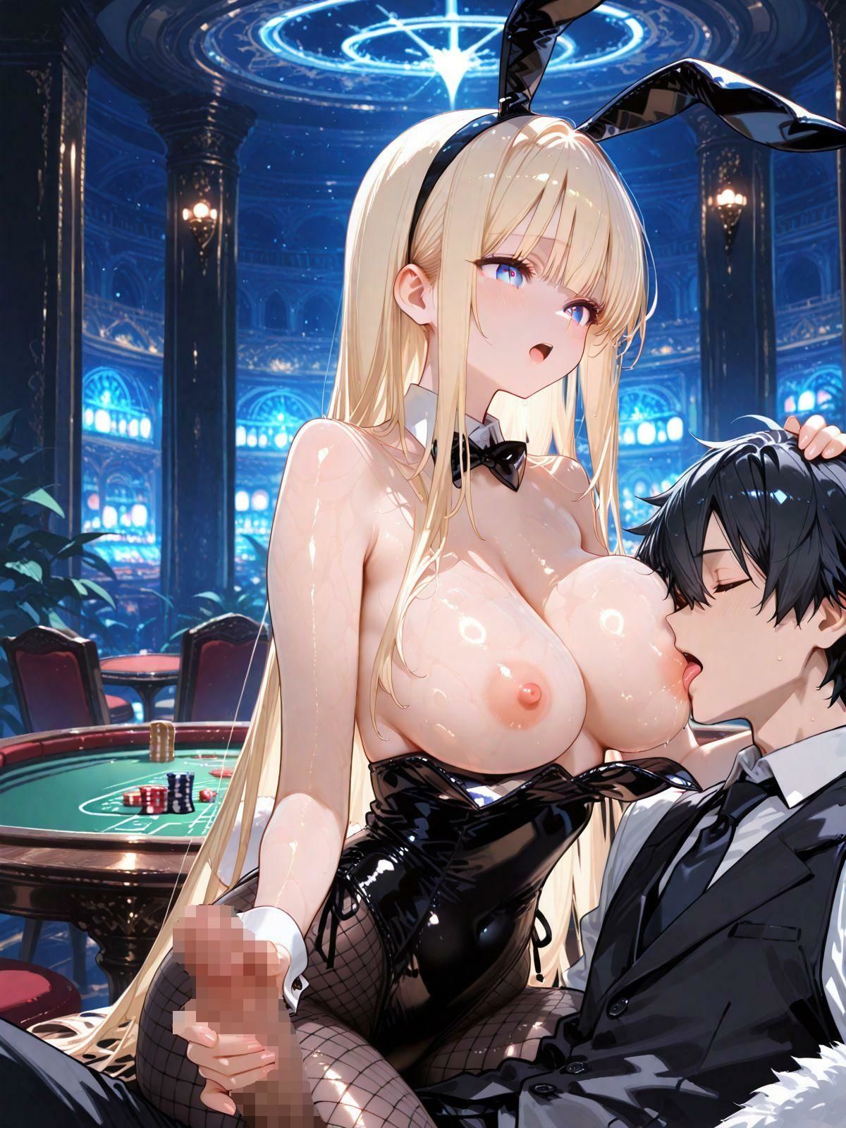 爆乳バニーガールと夢のハーレム性活 - サンプル画像 4