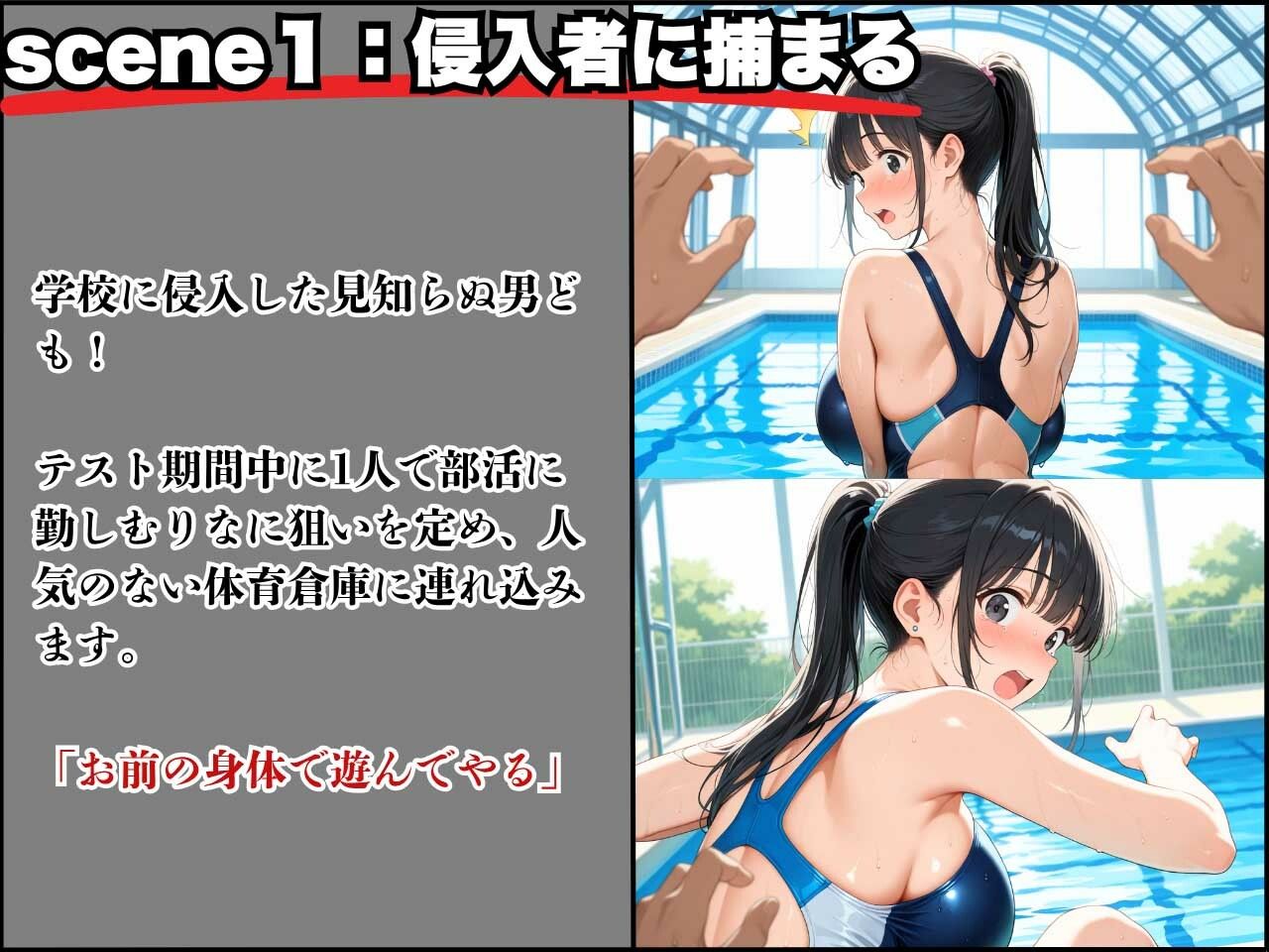 水泳部所属の美少女が肉便器堕ち！Gカップを揺らし若まんこ崩壊 - サンプル画像 3