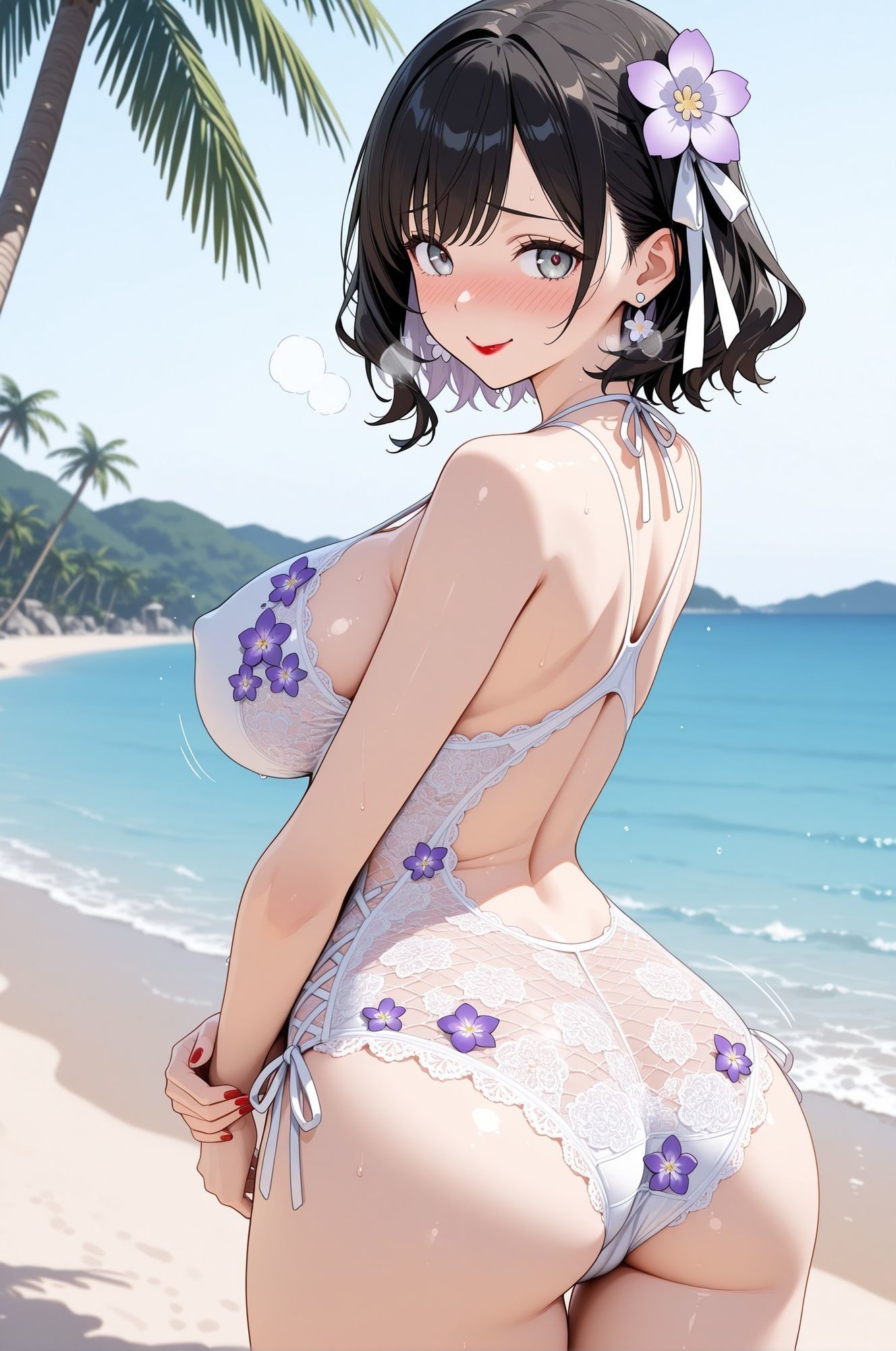 お母さんが水着グラビアのモデルになってくれるCG集 - サンプル画像 1