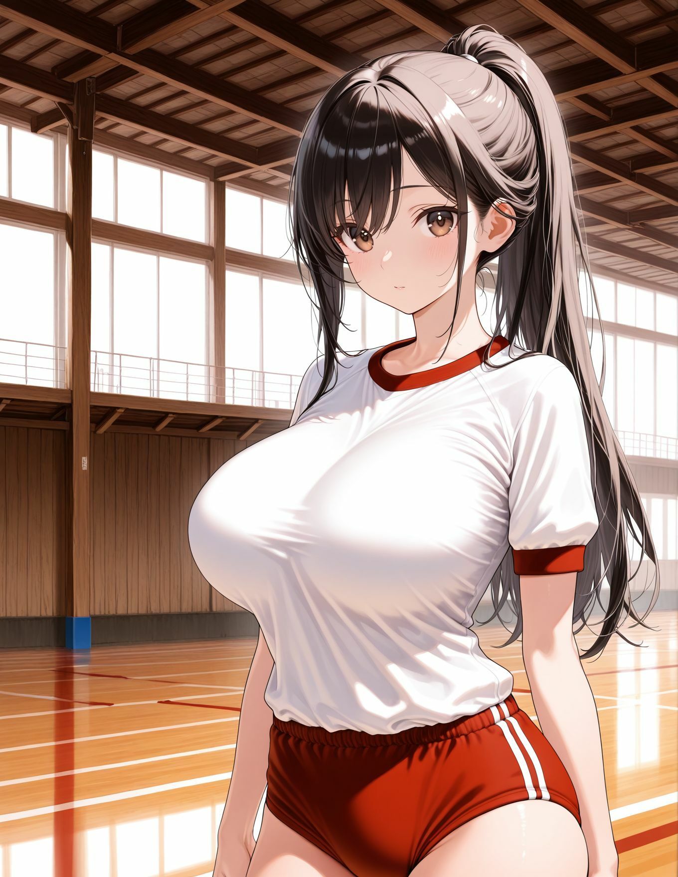 体育館倉庫から始まるセフレ  体操着の上からわかるエロい身体で、、、 - サンプル画像 2