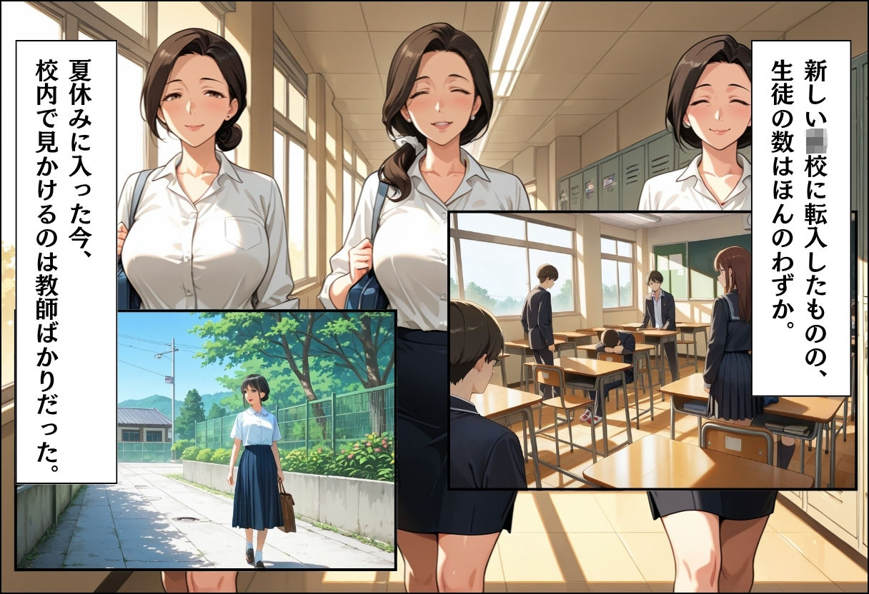 引っ越してきた田舎町がムチムチ熟女だらけだった話 〜学校の夏期講習編〜 - サンプル画像 2