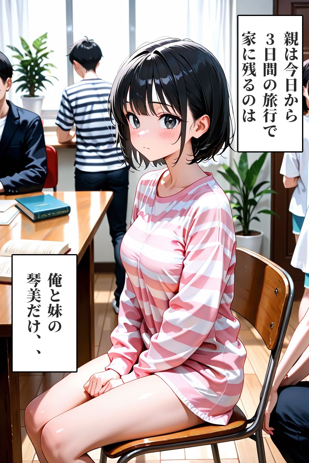 親が旅行中に、妹に我慢できず生でヤリまくった話。 - サンプル画像 1