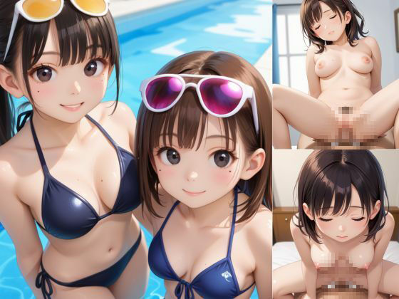 どエロい水着女子と乱れる蒸れて汗ばむ一夏 - サンプル画像 1