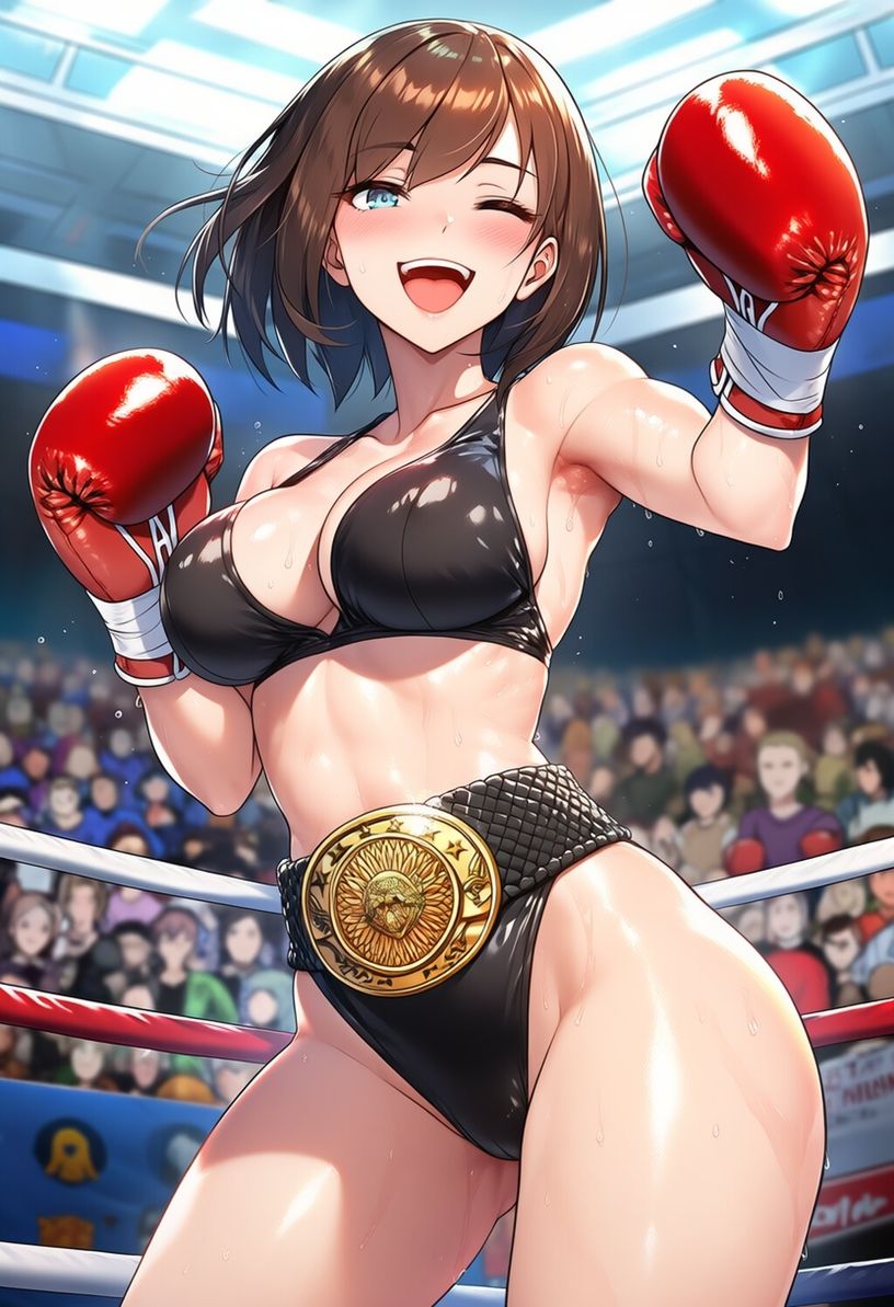 女子ボクシング美少女AIイラストコレクション2 勝利ポーズ編 - サンプル画像 2
