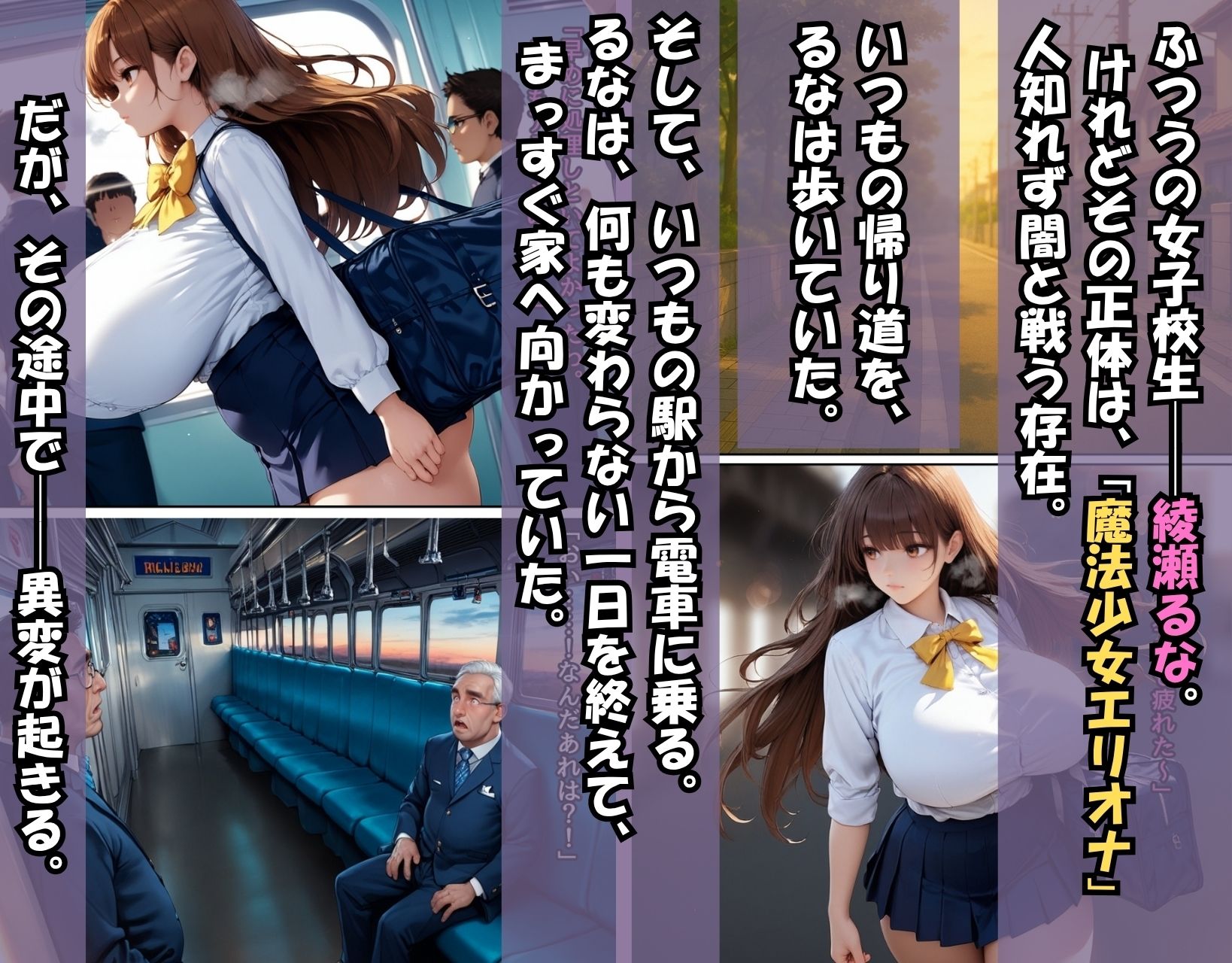 敗北した魔法少女エリオナ【車内輪〇編】 - サンプル画像 1