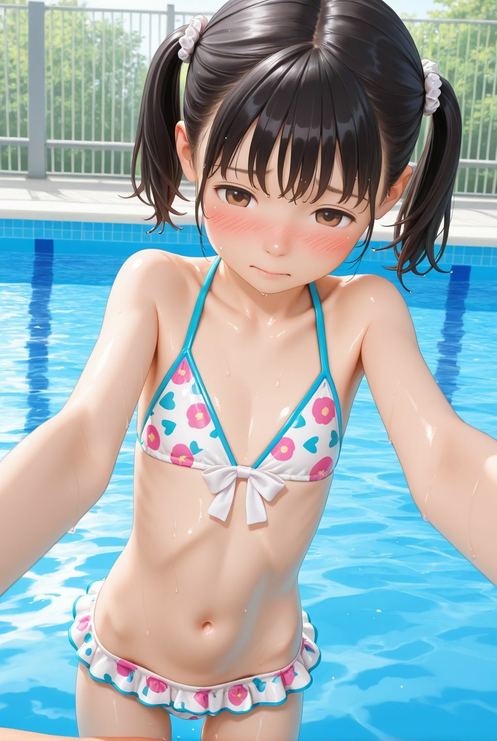 誰にも見せないって言ったのに…公園プールで隠し撮りされたちっぱい少女 - サンプル画像 4