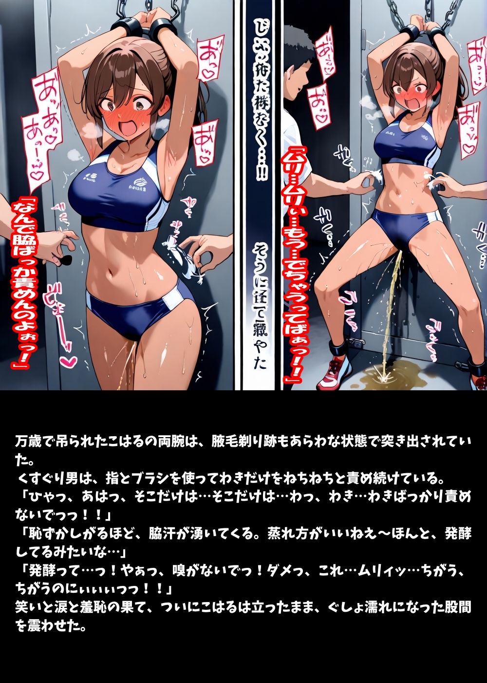 汗だく陸上女子、拘束くすぐり発狂コレクション - サンプル画像 5