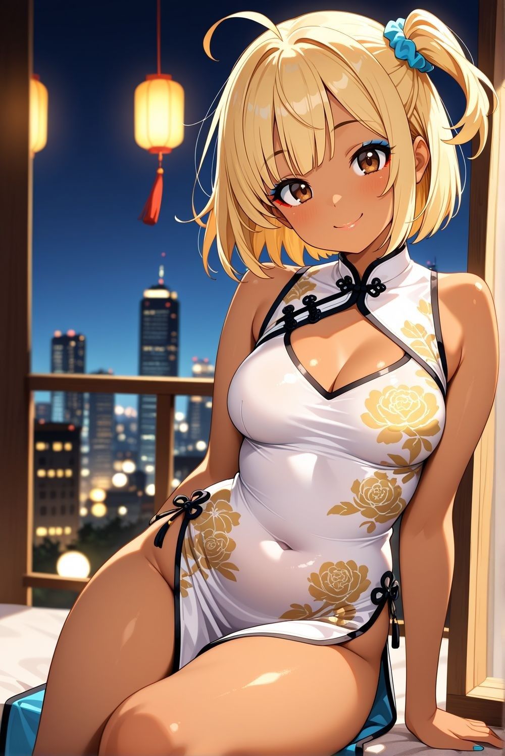 金髪ギャルとあちゃんチャイナドレスコスプレ写真集 - サンプル画像 1