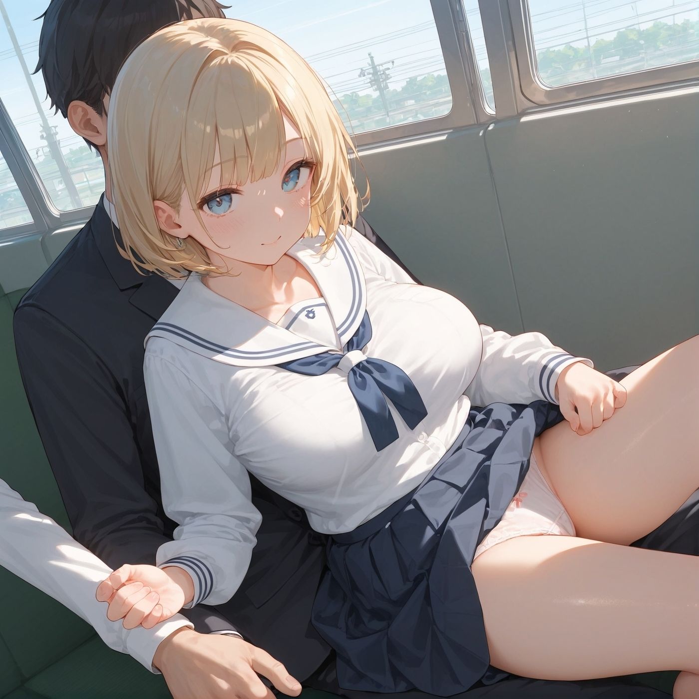 ビッチ用レ●プ車両！乗ったら終点まで乗り継ぎまくってください2【制服美少女の厳選CG300枚収録】 - サンプル画像 4