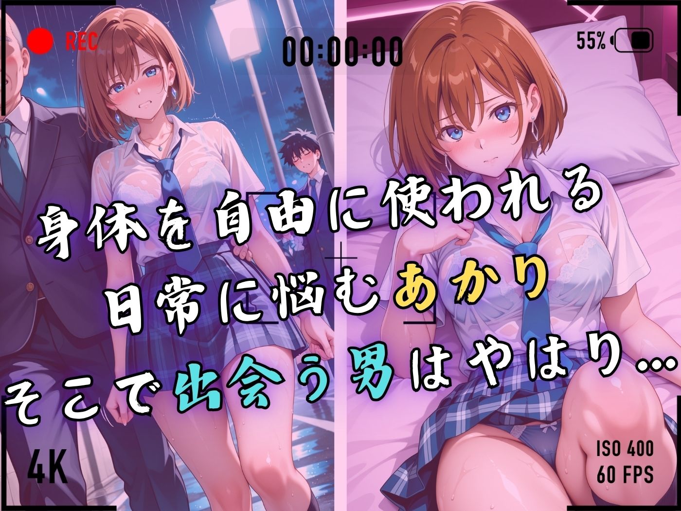 【4Kイラスト】1万3000人の生徒を抱いた校長による森あかりへの性指導（雨宿り編） - サンプル画像 4