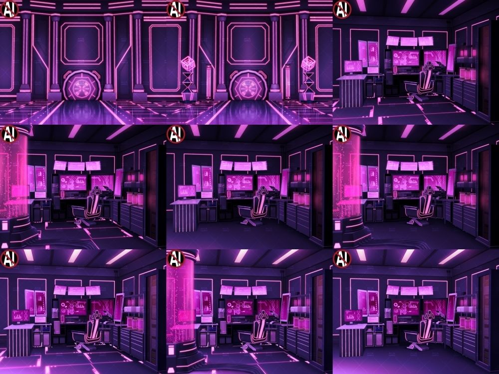 みにくる背景CG素材集『未来編』part02-Pink×Black-B - サンプル画像 1