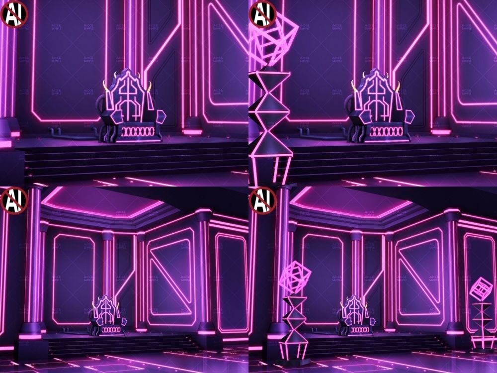 みにくる背景CG素材集『未来編』part02-Pink×Black-B - サンプル画像 3