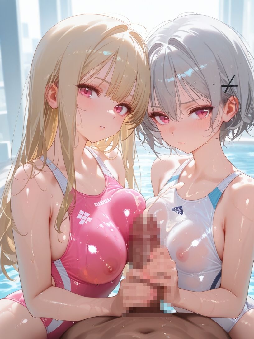 巨乳水泳部とハーレムエッチ2 - サンプル画像 1