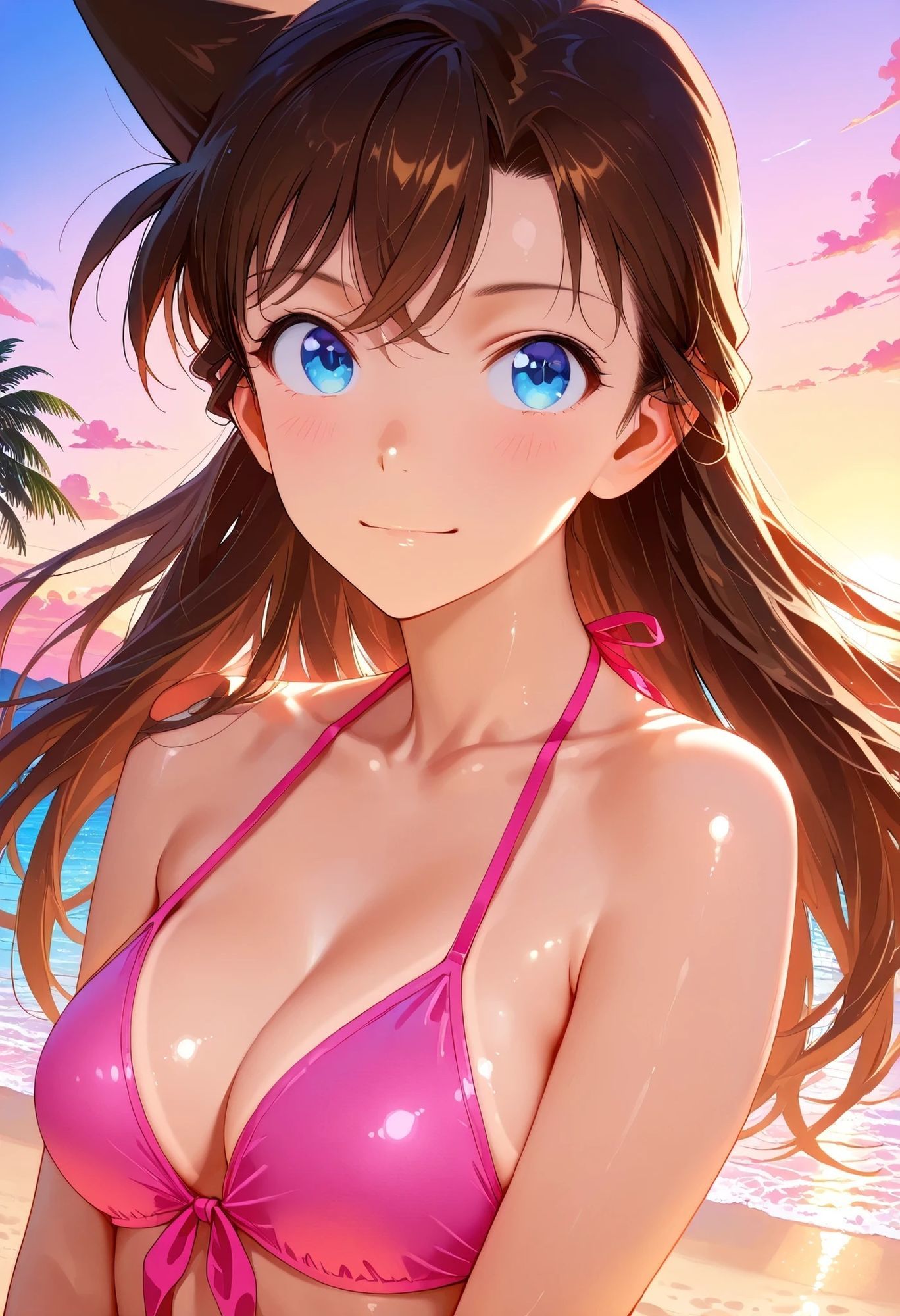 毛〇蘭  ピンク色のビキニでクンニされる - サンプル画像 2