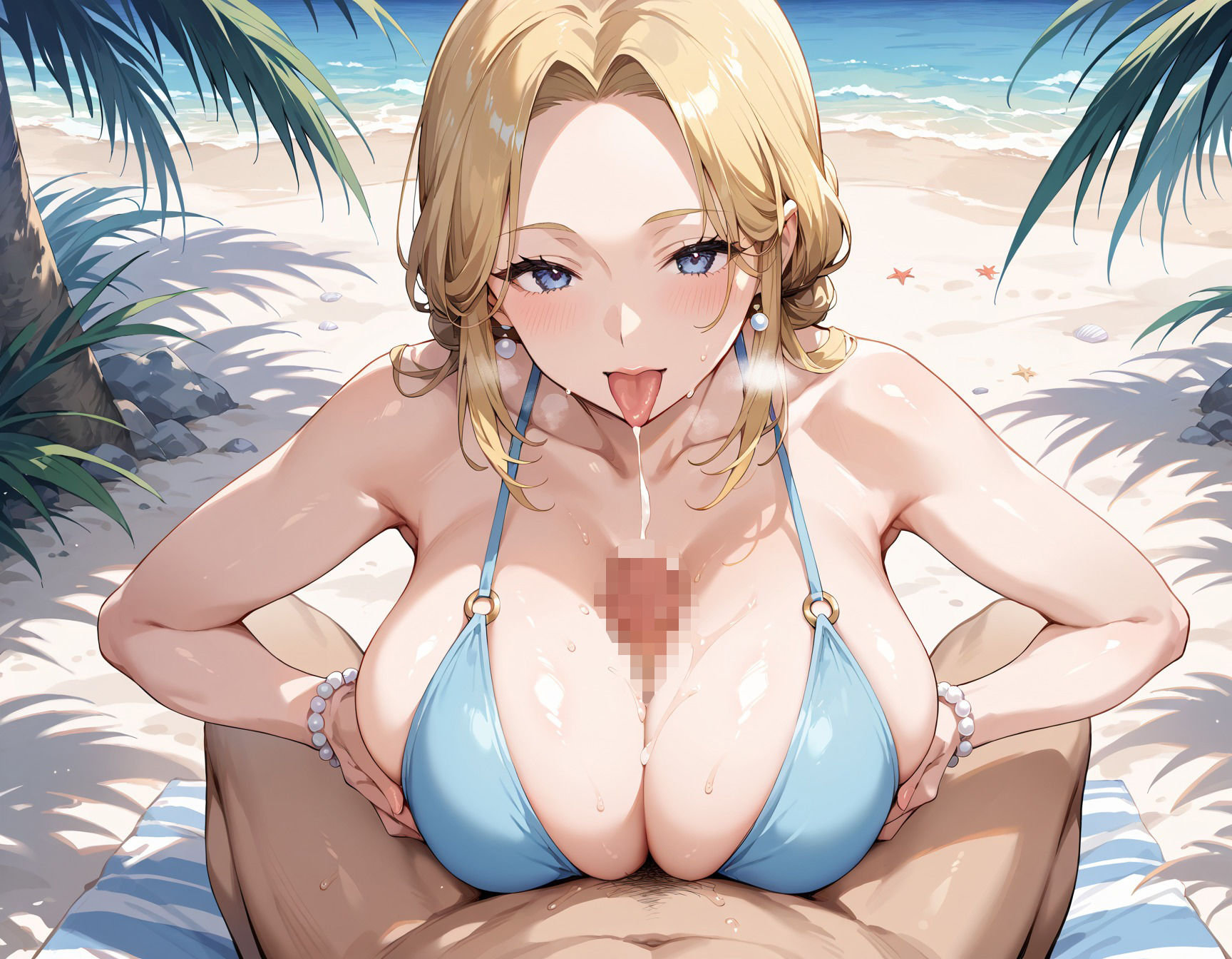 淫乱ヤリ目だらけの人妻セックスビーチ - サンプル画像 7