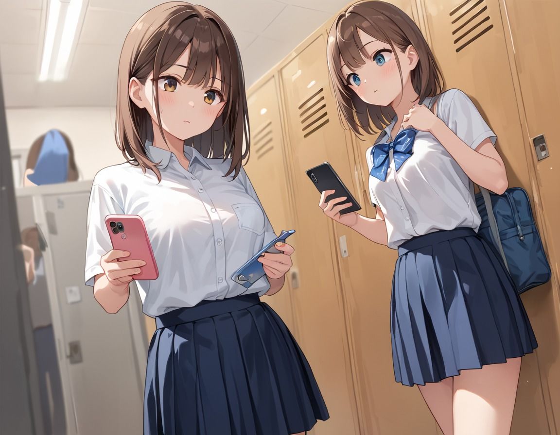 JKの更衣室潜入してまさかのハーレム展開 - サンプル画像 2