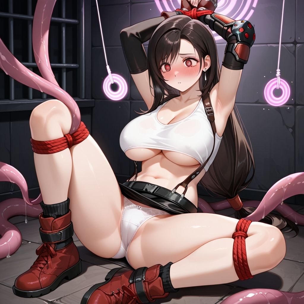 フェチコレ総集編 敗北して捕らえられ吊り上げ拘束されて弄ばれるティファ【総枚数1，000枚】 - サンプル画像 8