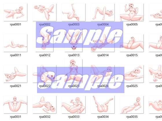 同人制作お助け素材「女体ポーズ  レ〇プシーン用  主に仰向けポーズ編」 - サンプル画像 2