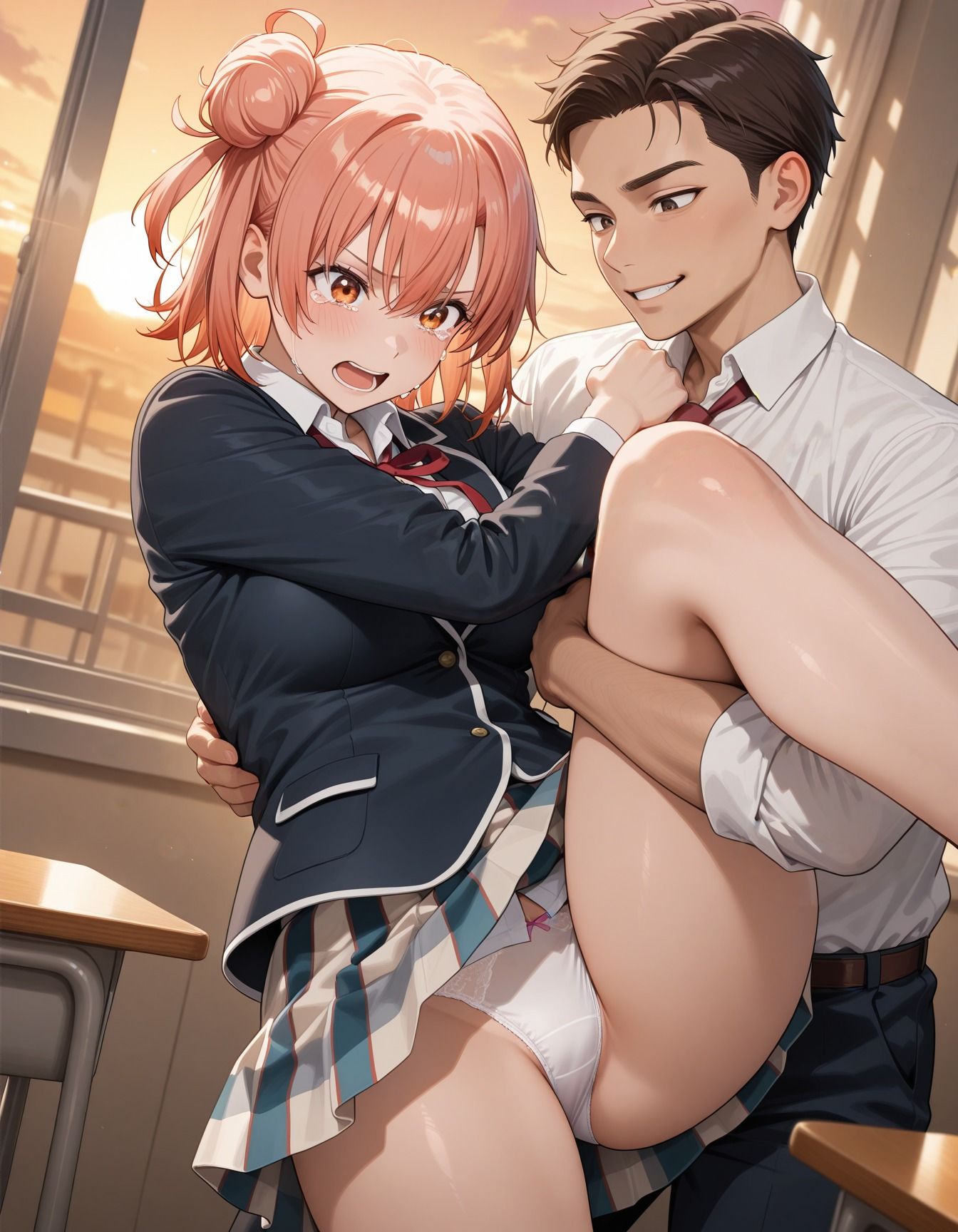 放課後の教室で男たちに襲われた少女 - サンプル画像 5